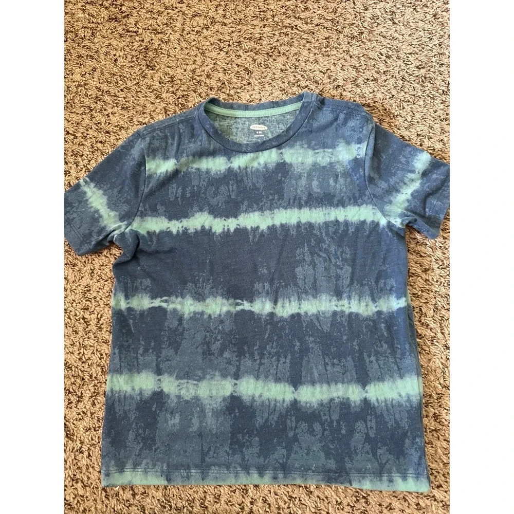 Old Navy Boys Blue Tie Dye Short Sleeve Tee Size Medium (8) - Picture 3 of 4